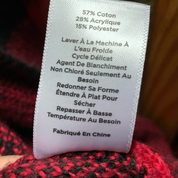 Talbots Red and Black Buffalo Check Long-length Cardigan - Picture 4 of 5